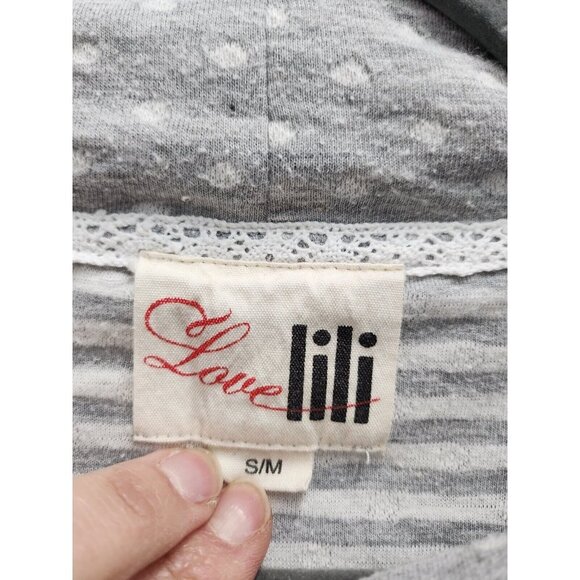 Love Lili Womens Sweater Size S/M Gray Dot Print Mock Neck Long Sleeve Pullover - Picture 5 of 9